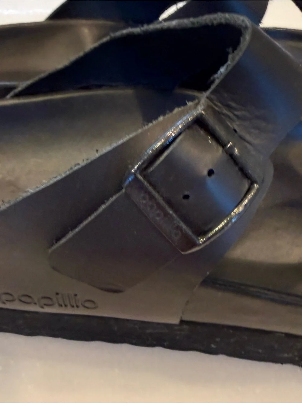 Birkenstock,papilio Gizeh Platform Sandals Exquisite Black Leather L-10 M-8 EU41